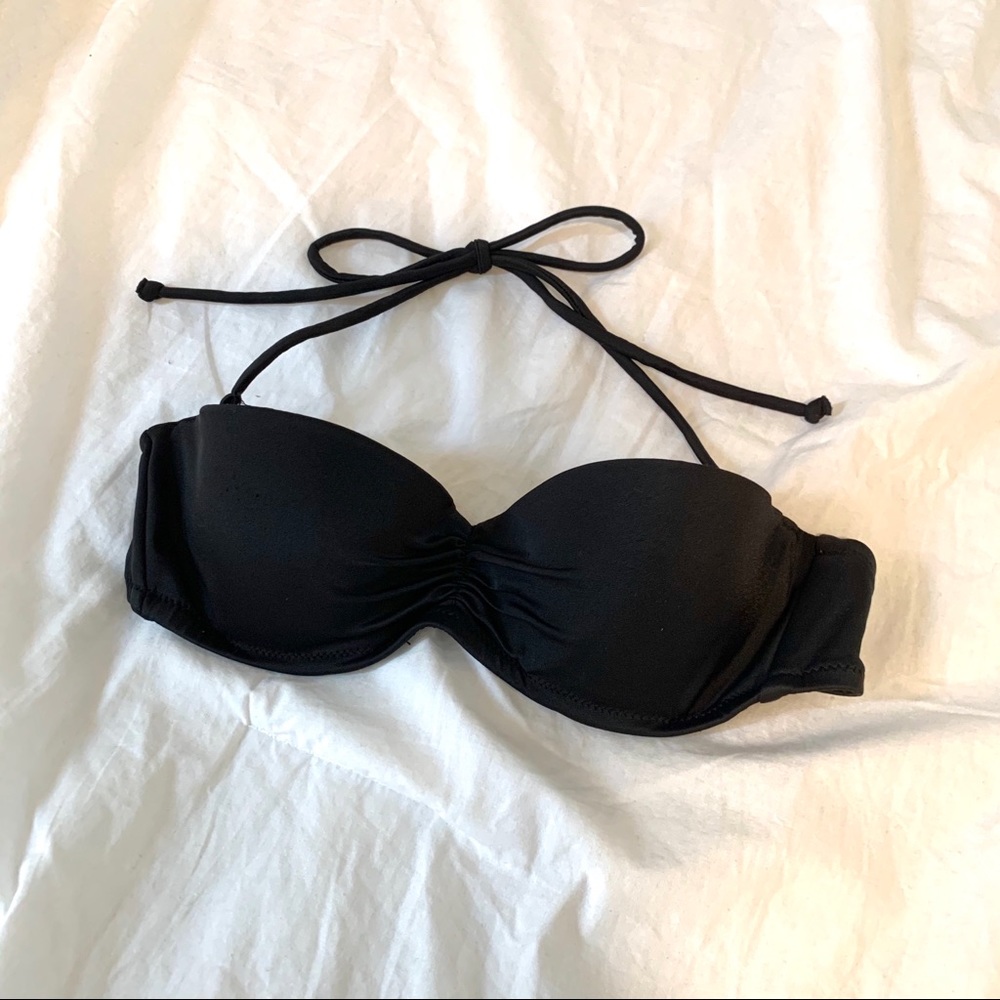 Victoria’s Secret Black Strapless/Halter Swim Top